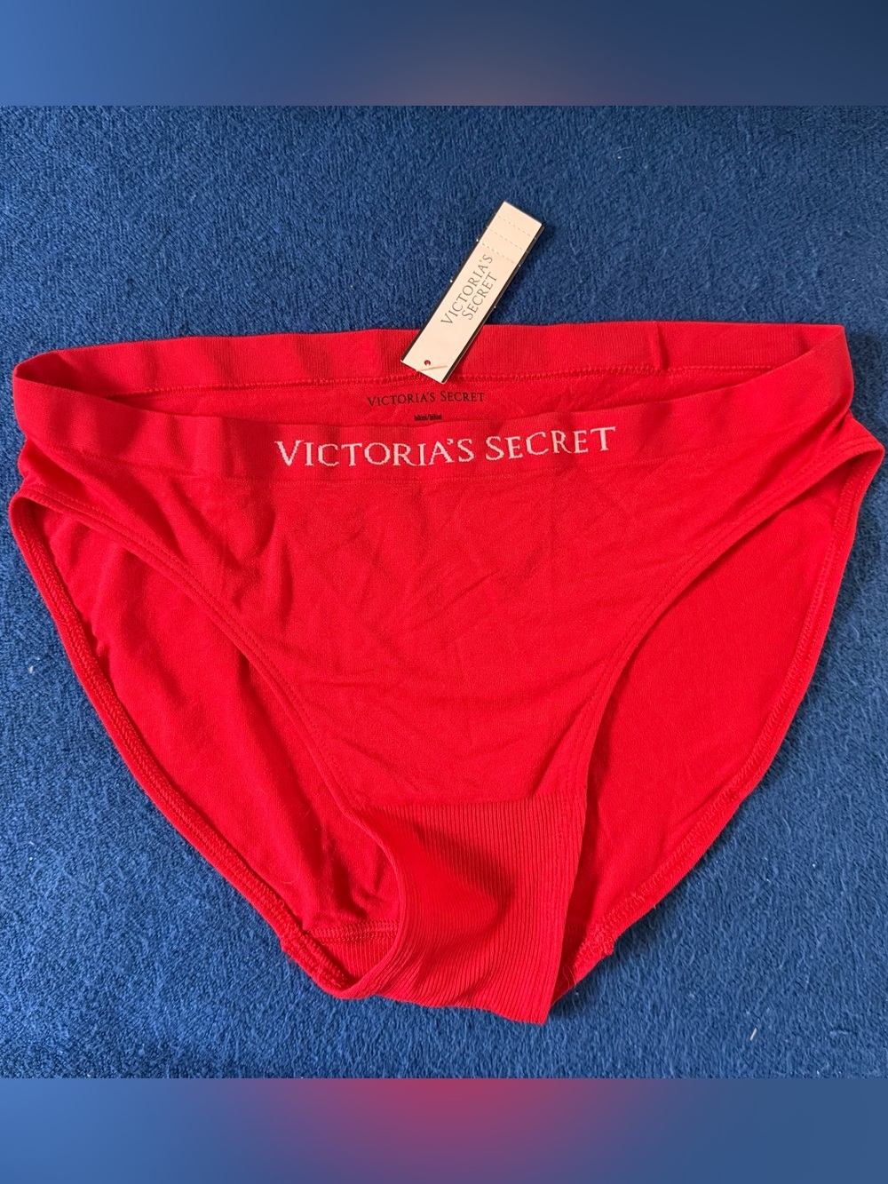 Victoria's Secret Red Bikini Brief with Logo Waistband